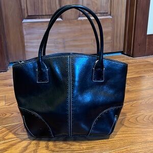 genuine leather fossil black purse